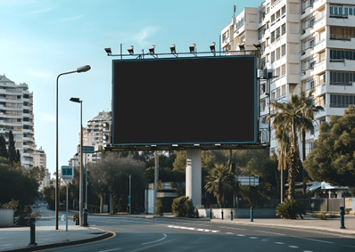 Foto videotron di tengah kota