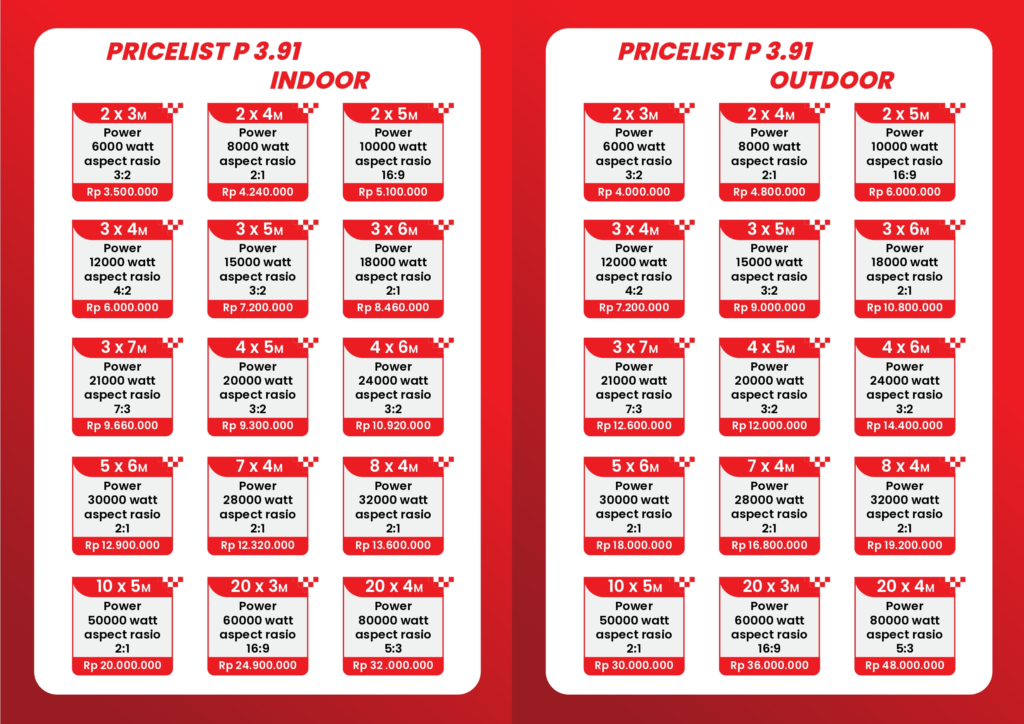 Pricelist Sewa Videotron Indoor Outdoor 2026