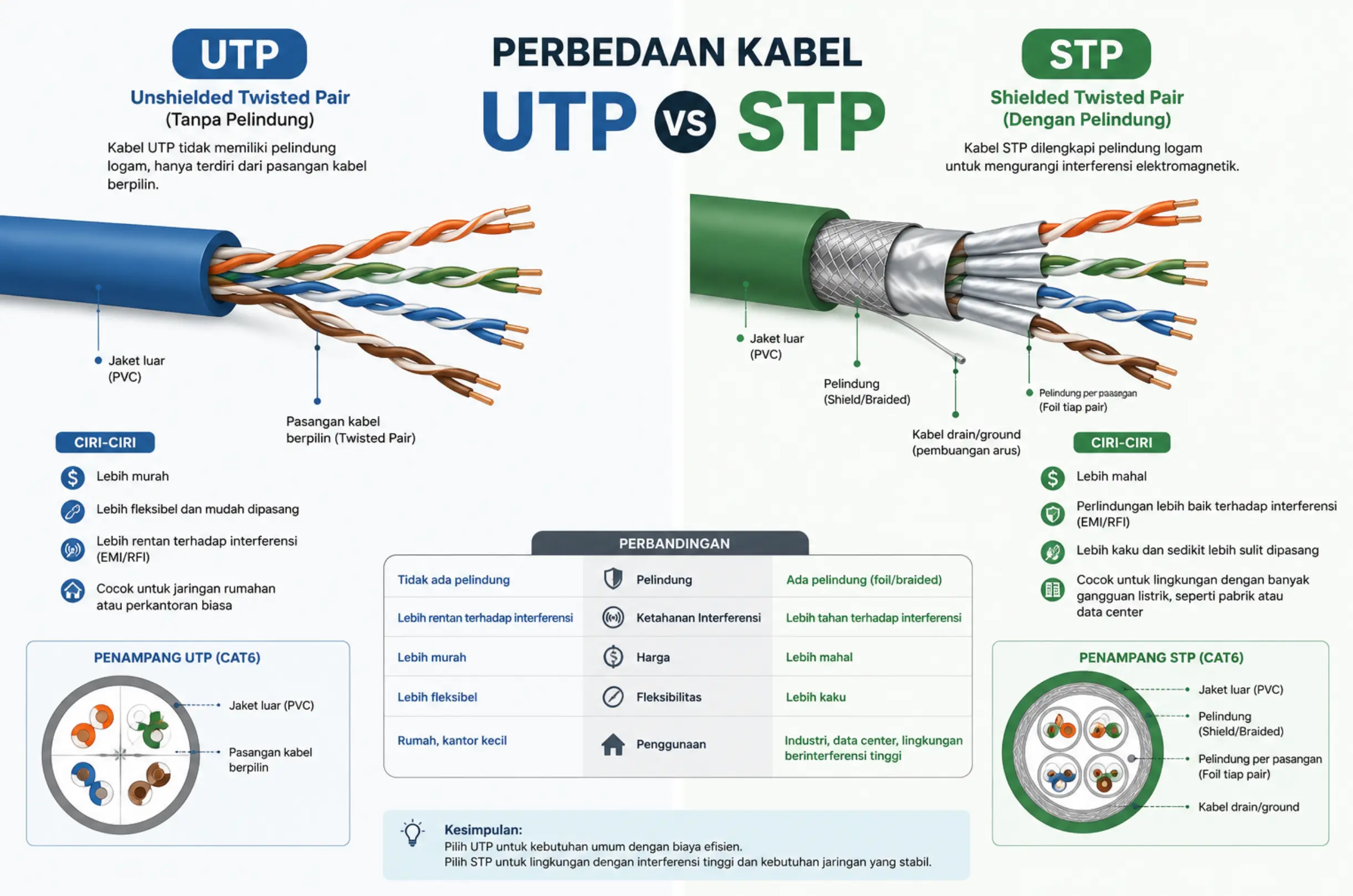 perbedaan kabel UTP dan STP